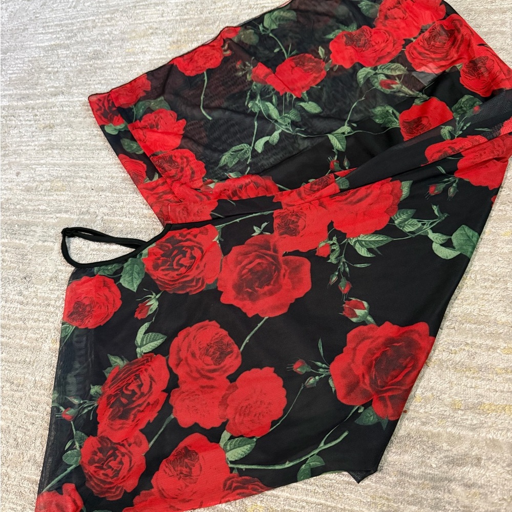 Floral Red and Black Women's dress